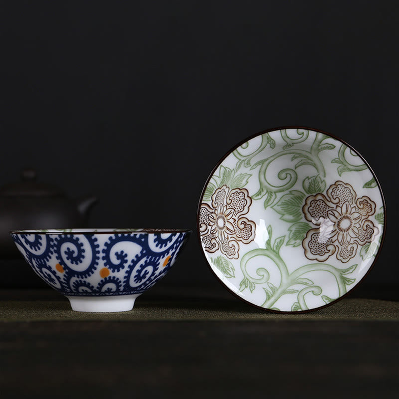 Taza de té de Buddha Stones, flores, carácter Fu, montañas, loto, flores de cerezo, taza de té de Kung Fu