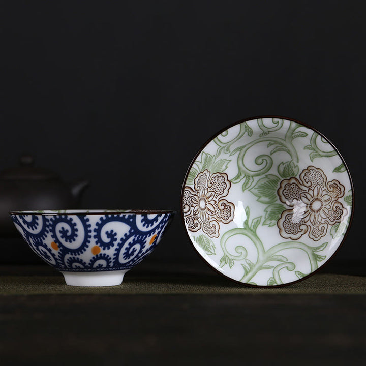 Taza de té de Buddha Stones, flores, carácter Fu, montañas, loto, flores de cerezo, taza de té de Kung Fu