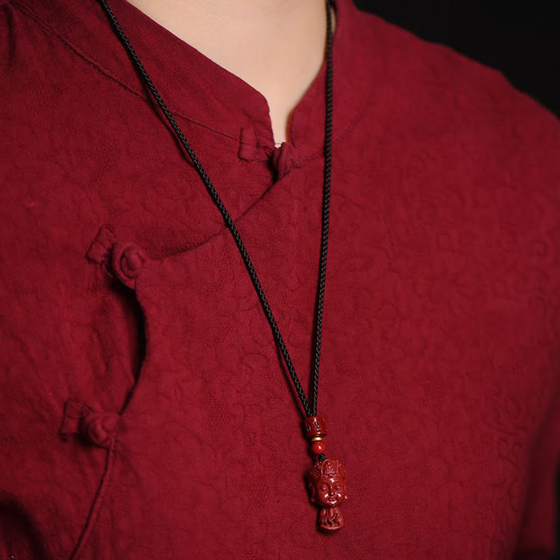 Buddha Stones zodiaco chino Buda Natal amuleto de cinabrio Natural mantener alejado los espíritus malignos COLLAR COLGANTE