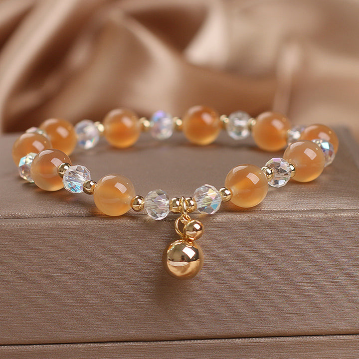 Pulsera con dijes de cuentas de armonía curativa de ágata dulce con Buddha Stones