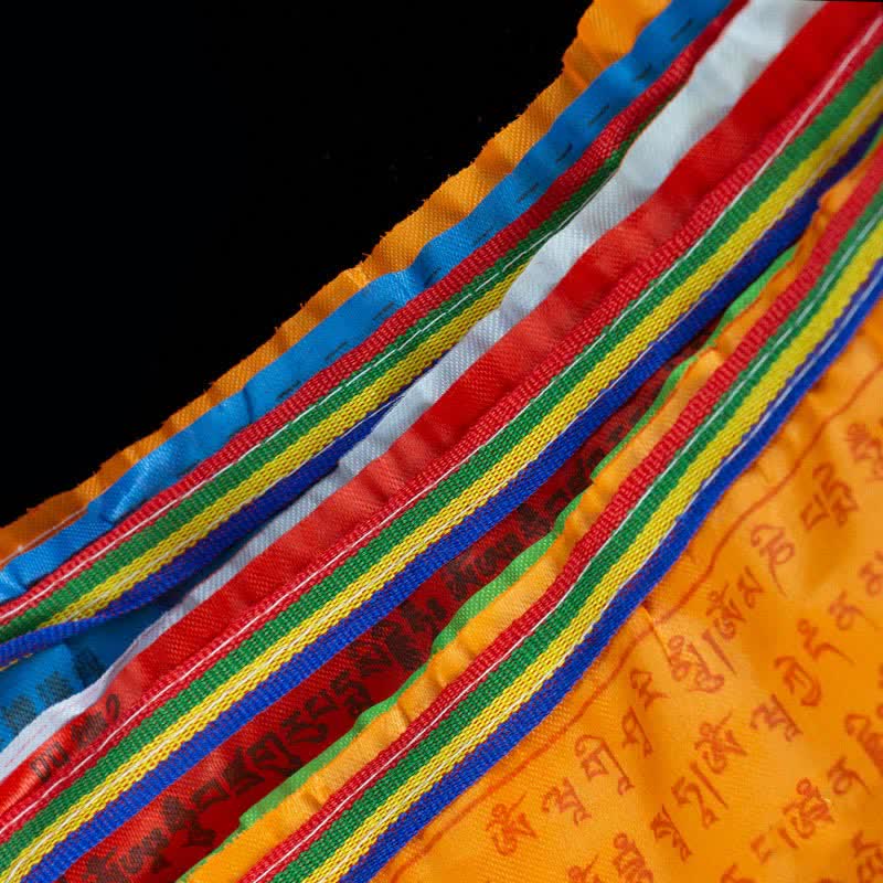 Bandera de oración tibetana de 5 colores con bendición de caballo de viento al aire libre, 20 unidades