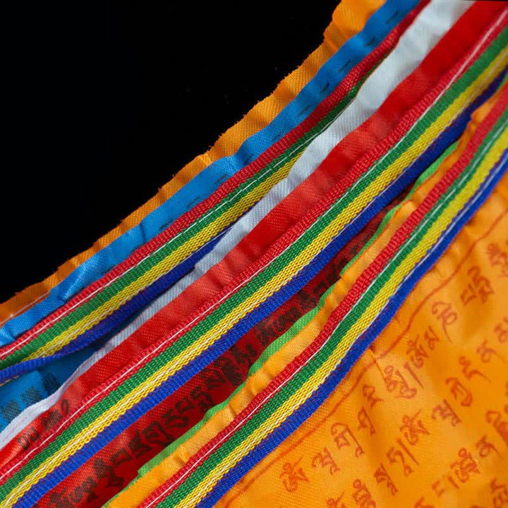 Bandera de oración tibetana de 5 colores con bendición de caballo de viento al aire libre, 20 unidades