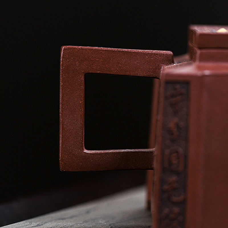 Buddha Stones Yixing, todo hecho a mano, Gomoku, juego de ajedrez, tetera cuadrada de Kung Fu de arcilla púrpura, 280ml