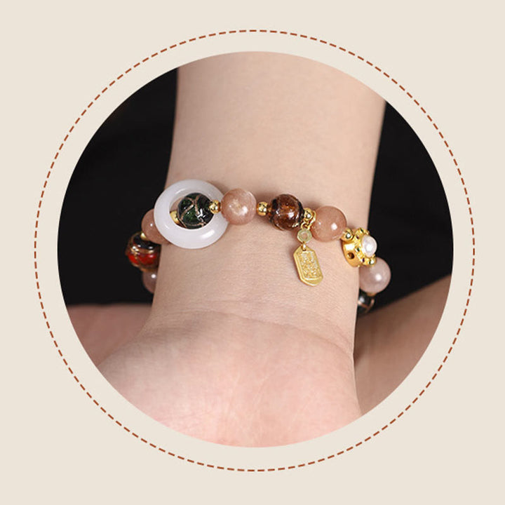 Buddha Stones, incienso tibetano, ceniza de cristal Liuli, piedra Tridacna, piedra solar, Om Mani Padme Hum, pulsera con dije de rueda de oración