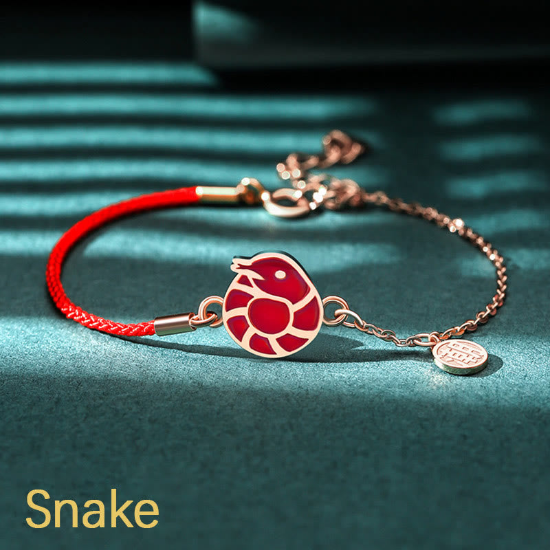 Pulsera de cadena de hilo rojo con protección de la suerte del zodiaco chino que cambia de color de Plata de Ley 925 con Buddha Stones - Serpiente (circunferencia de la muñeca 14-15 cm) - image 19