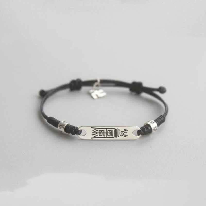 Pulsera trenzada de la fuerza de la suerte con hilo rojo de plata de ley 925 con Buddha Stones - image 10