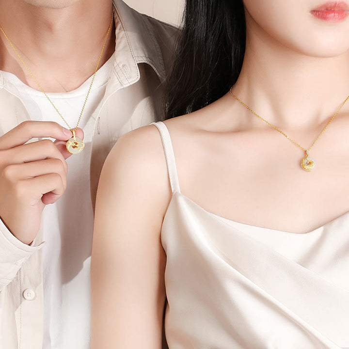 Buddha Stones de Plata de Ley 925, Año del Dragón, Jade Hetian, dragón dorado, Fénix, hebilla de la paz, colgante de collar de la suerte - image 7