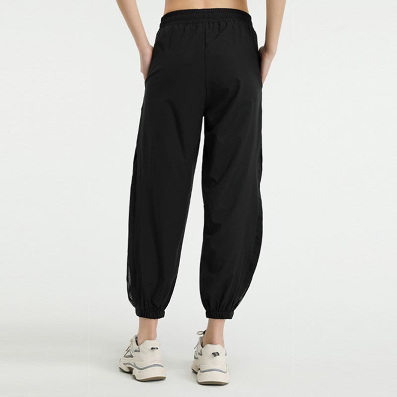 Pantalones deportivos de yoga sueltos de cintura alta con Buddha Stones y bolsillos
