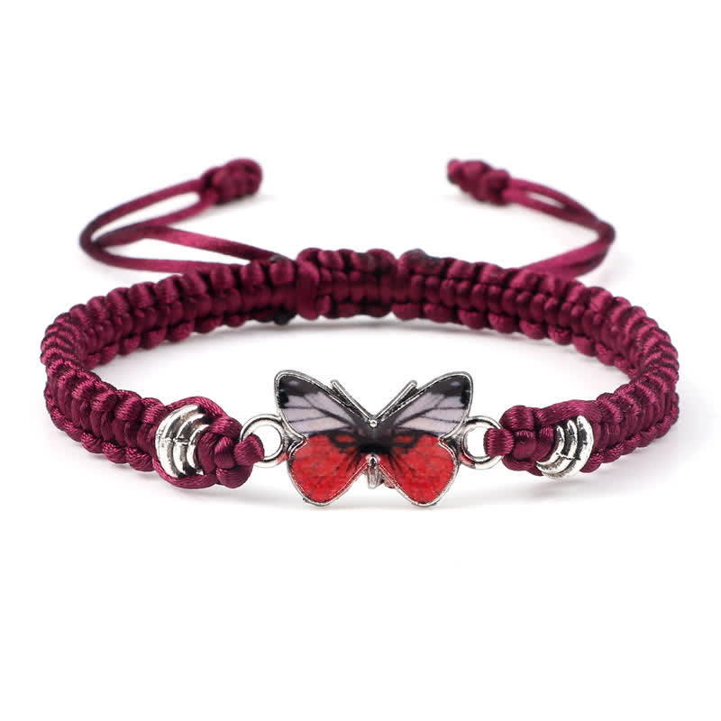 Pulsera con dije de hilo de amor y libertad de mariposa con Buddha Stones