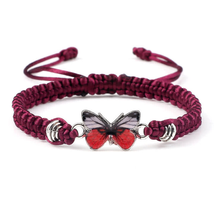 Pulsera con dije de hilo de amor y libertad de mariposa con Buddha Stones