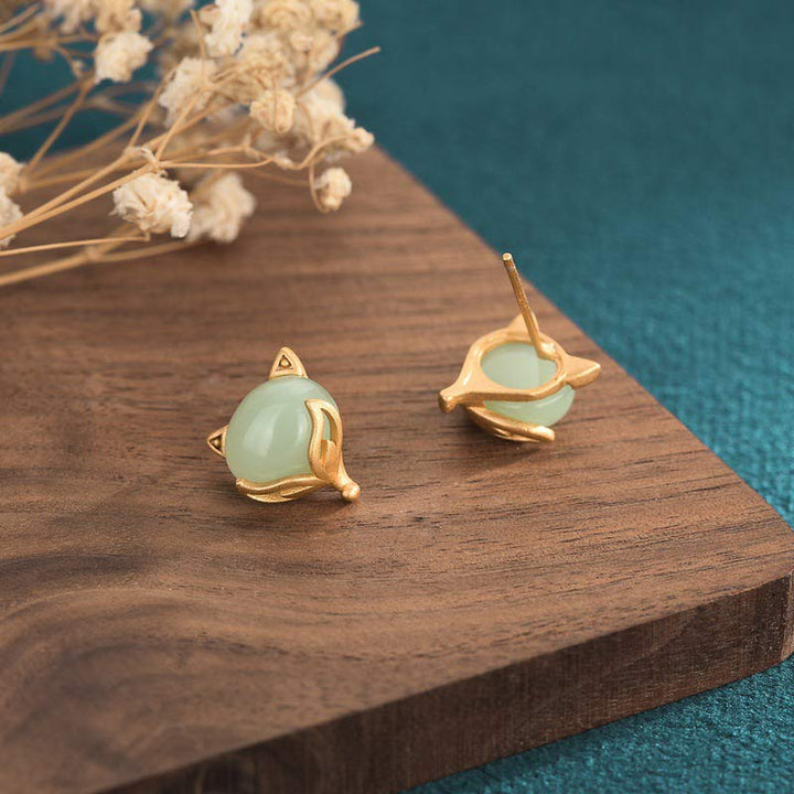 Pendientes de la suerte de jade FengShui con Buddha Stones