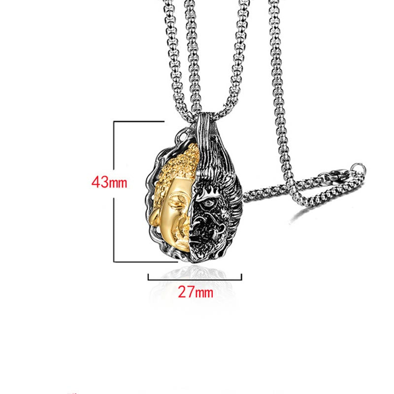 Collar Poderoso Buddha Stones Mitad Buda Mitad Diablo