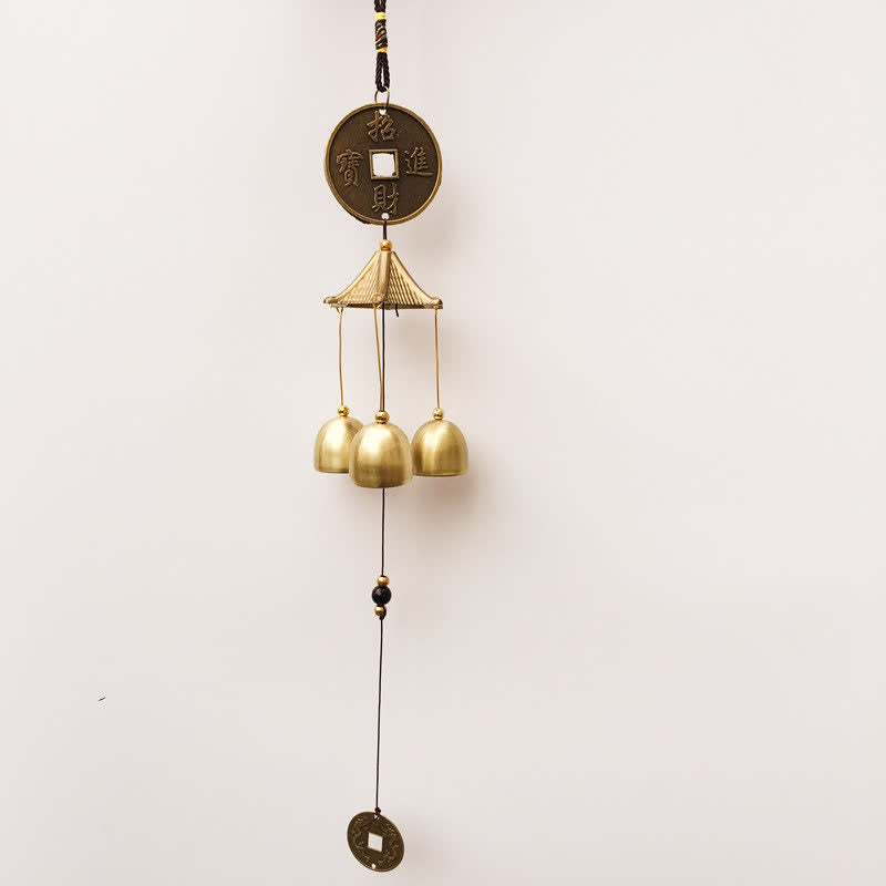 Buddha Stones, letra de bendición, elefante, Bagua, moneda auspiciosa, campanilla colgante de pared, decoración hecha a mano para el hogar