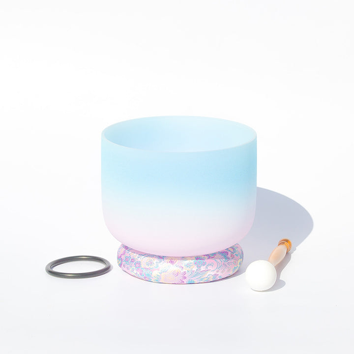 Cuenco de sonido de cristal tibetano hecho a mano para yoga y meditación, cuenco con bolsa