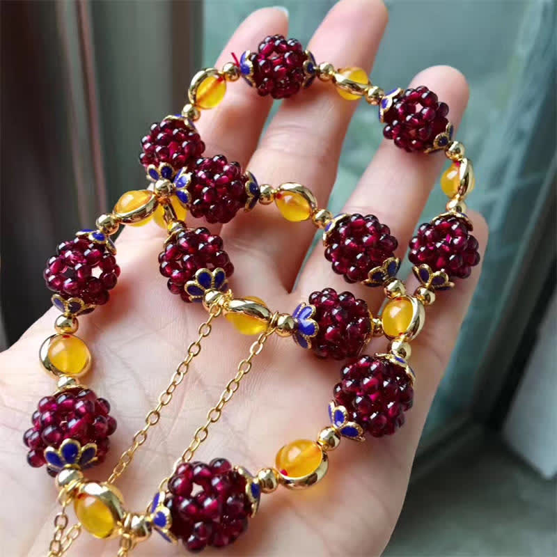 Pulsera Calm Granate Tibetano Buddha Stones