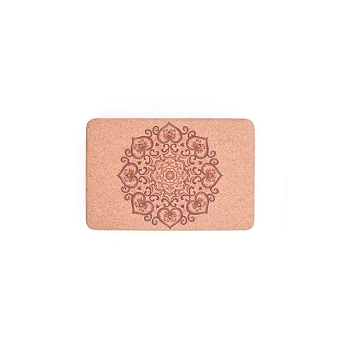 Bloque de corcho de yoga consciente con mandala tibetana de Buddha Stones