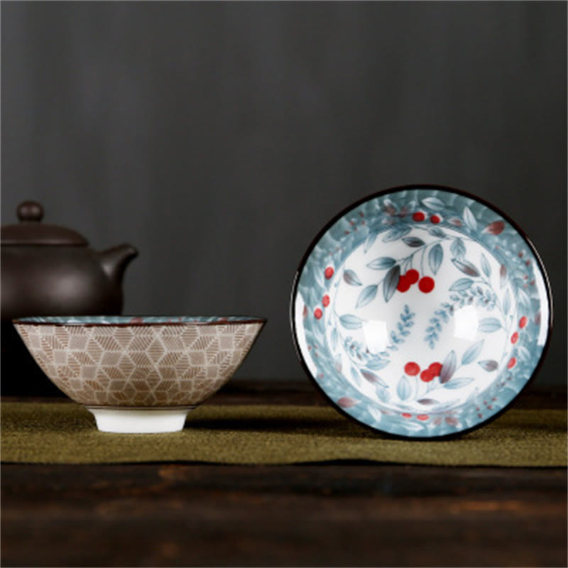 Taza de té de Buddha Stones, flores, carácter Fu, montañas, loto, flores de cerezo, taza de té de Kung Fu