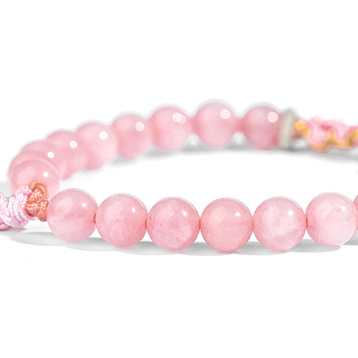 Pulsera de plata de ley 999 con Buddha Stones , ágata roja natural, cristal rosa, flor de cerezo