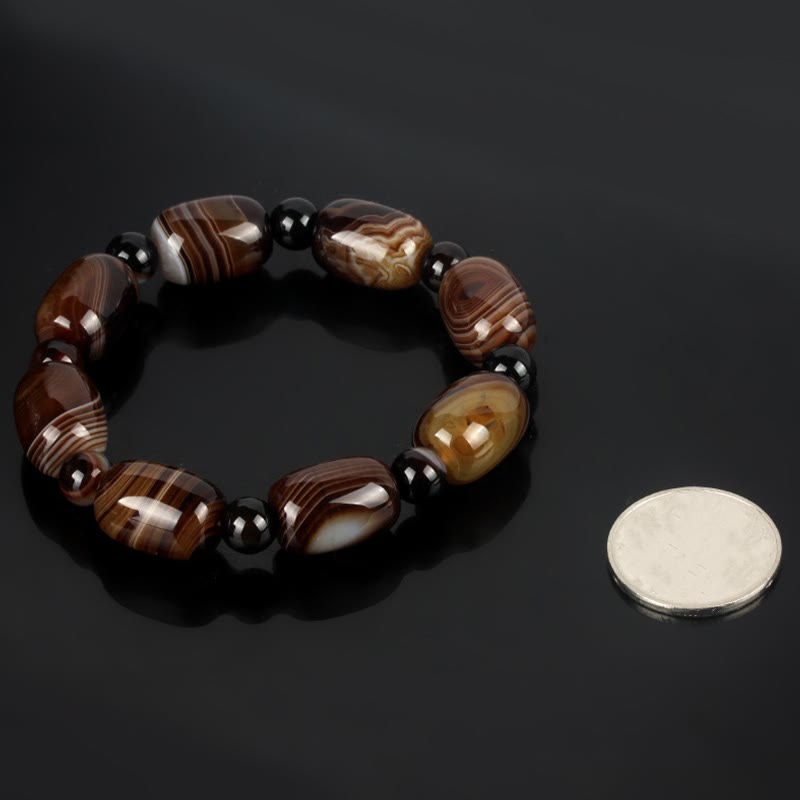 Pulsera Coraje Felicidad Sardonyx Natural Buddha Stones