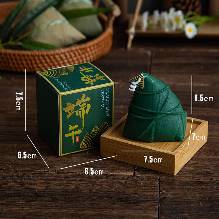 Vela perfumada con patrón Zongzi del Festival del Barco del Dragón de Buddha Stones , regalo para familiares y amigos