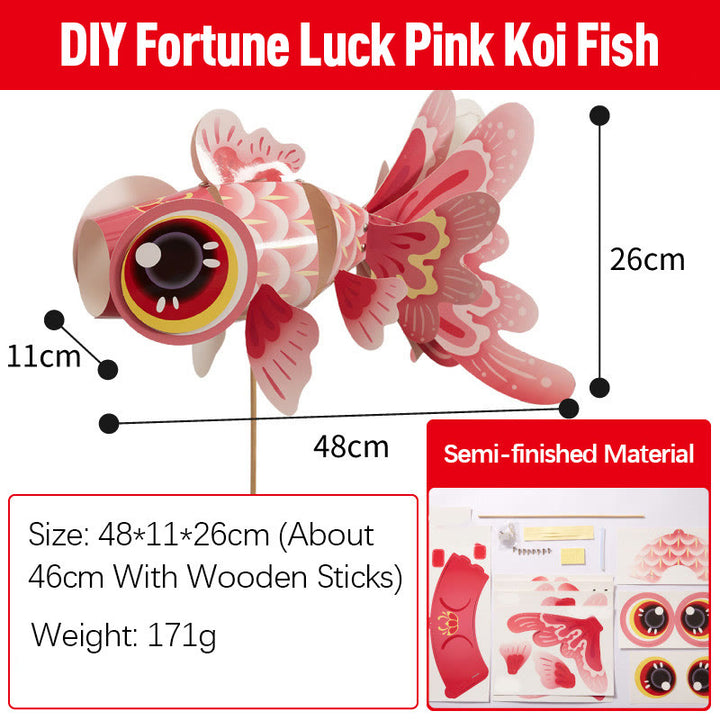 Buddha Stones DIY fortuna suerte pez Koi lámpara de linterna de papel Festival del medio otoño decoración de linterna para niños