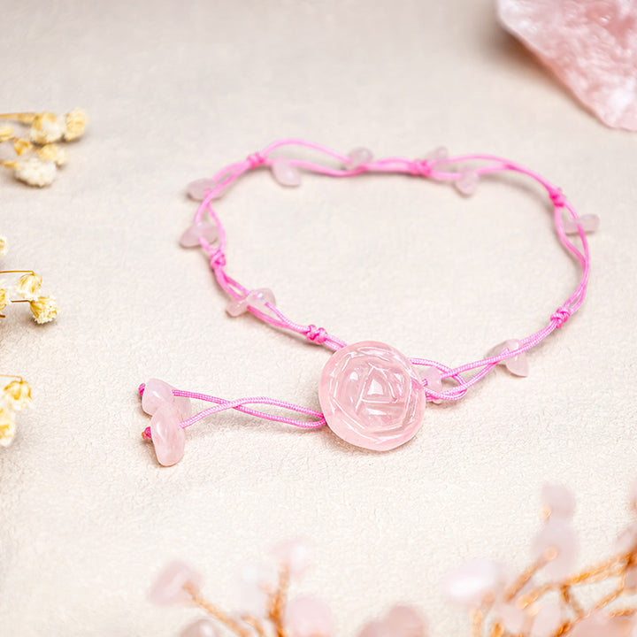 Tobillera curativa de paz interior con Buddha Stones, amatista, cristal rosa, aventurina verde, rosa