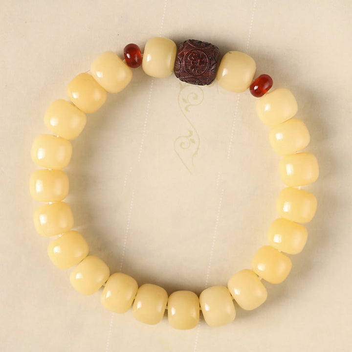 Pulsera de paz con cuentas de carácter Fu de nube auspiciosa de semillas Bodhi de Buddha Stones