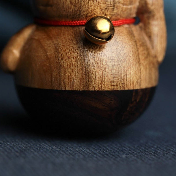 Buddha Stones Mini gato de la suerte gatito Phoebe Zhennan decoración de bendición de madera - image 15