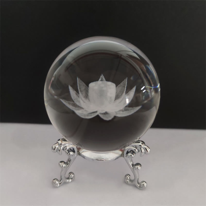 Decoración de bendición de loto de dragón de cristal blanco - image 4