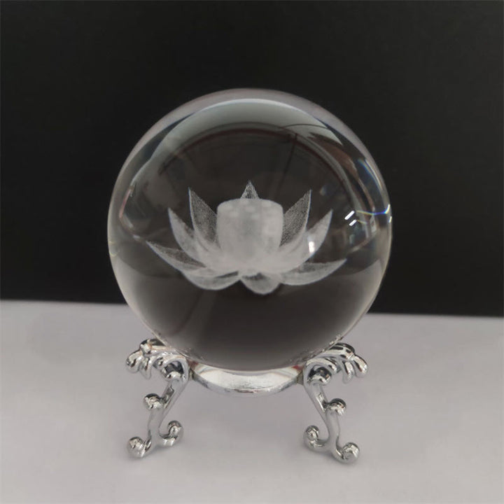 Decoración de bendición de loto de dragón de cristal blanco - image 4