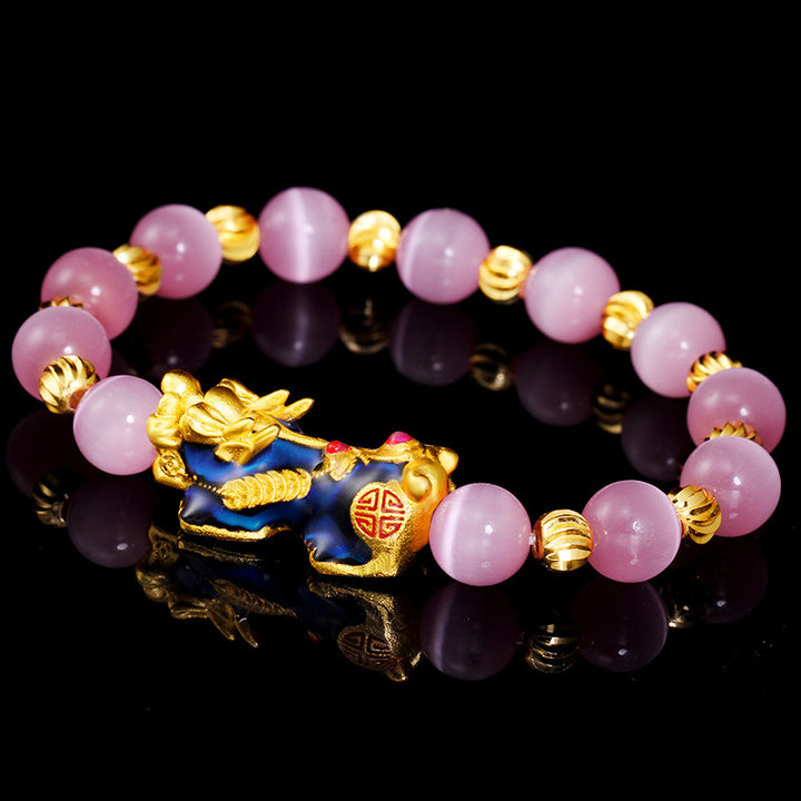 Pulsera de la suerte con ojo de gato Pixiu de Buddha Stones