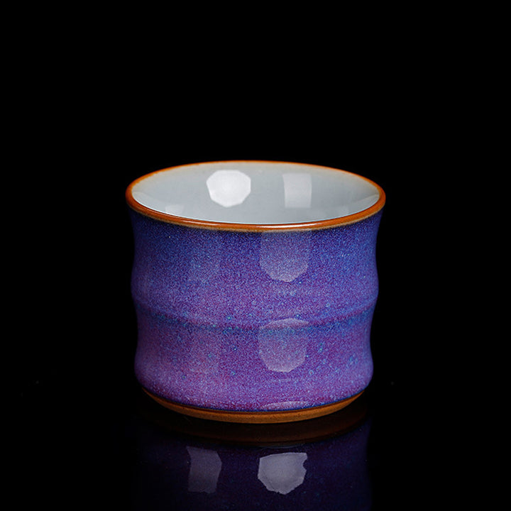 Taza de té de cerámica con diseño de bambú y cambio de horno de Buddha Stones , taza de té de Kung Fu