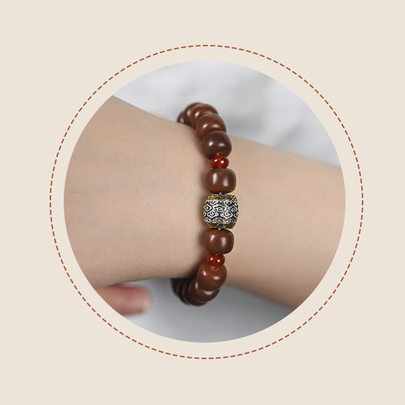 Pulsera de paz con cuentas de carácter Fu de nube auspiciosa de semillas Bodhi de Buddha Stones