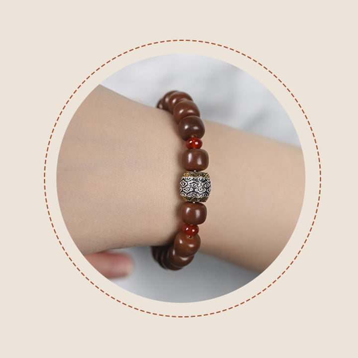 Pulsera de paz con cuentas de carácter Fu de nube auspiciosa de semillas Bodhi de Buddha Stones