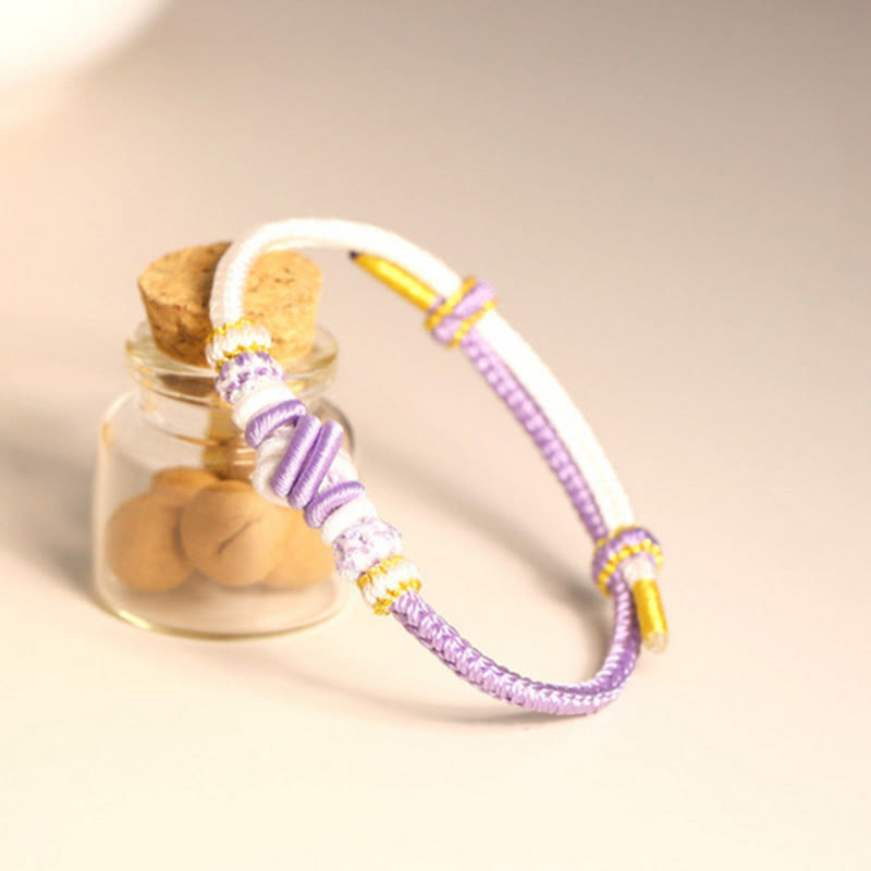 Pulsera de conexión de suerte con nudo de paz de ocho hilos hecha a mano con cuerda de dos colores con Buddha Stones