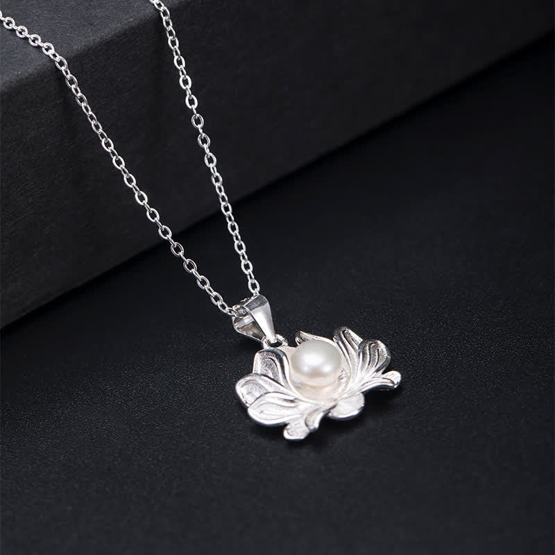 Colgante de collar de riqueza con perlas de flor de loto de plata de ley 925 con Buddha Stones - image 6