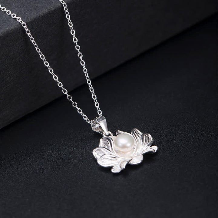Colgante de collar de riqueza con perlas de flor de loto de plata de ley 925 con Buddha Stones - image 6