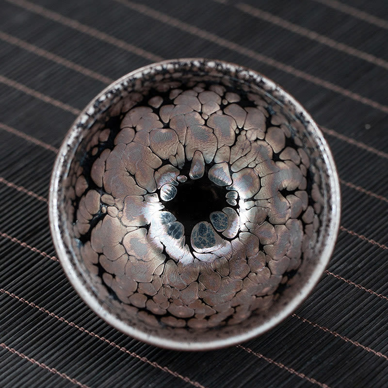 Buddha Stones hechas a mano, flores de cerezo, diseño de Sakura, taza de té de cerámica china Jianzhan, taza de té de Kung Fu