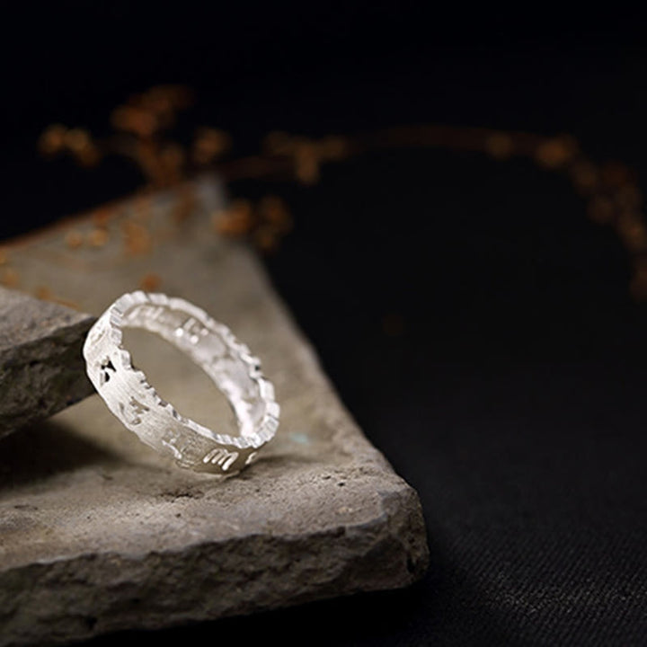 Anillo hueco de paz Om Mani Padme Hum de plata de ley 925 tibetana con Buddha Stones - image 9