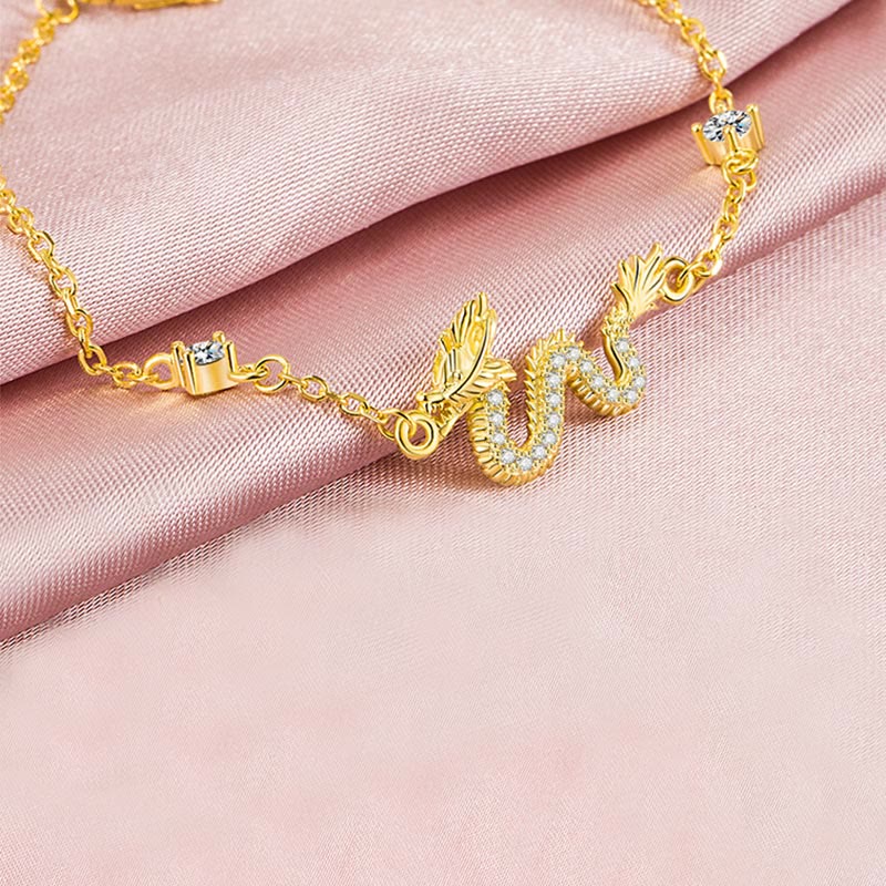 Pulsera de cadena de cuerda roja de la suerte del dragón dorado del Año del Dragón de Plata de Ley 925 con piedras de Buda - image 13