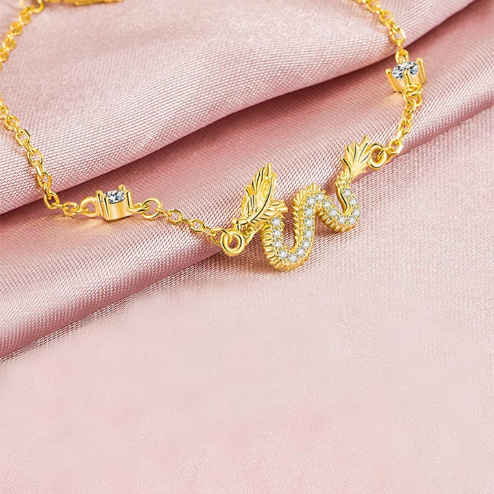 Pulsera de cadena de cuerda roja de la suerte del dragón dorado del Año del Dragón de Plata de Ley 925 con piedras de Buda - image 13