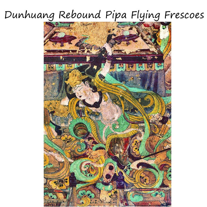 Buddha Stones Dunhuang rebote Pipa frescos voladores 100% bufanda de seda de morera chal Dunhuang de grado premium 6A