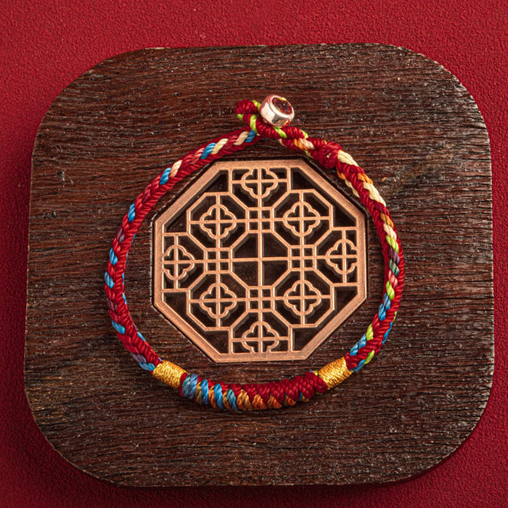 Buddha Stones Pulsera multicolor con Que estés seguro y afortunado en el próximo año