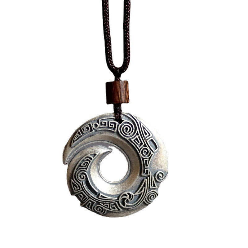 Buddha Stones la suerte mejora el diseño patrón cobre suerte collar colgante