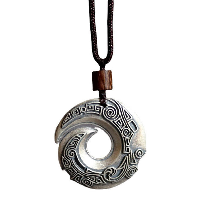Buddha Stones la suerte mejora el diseño patrón cobre suerte collar colgante
