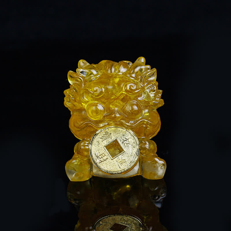 Buddha Stones hechas a mano, moneda de oro PiXiu, cristal Fengshui, energía, fortuna, decoración del hogar