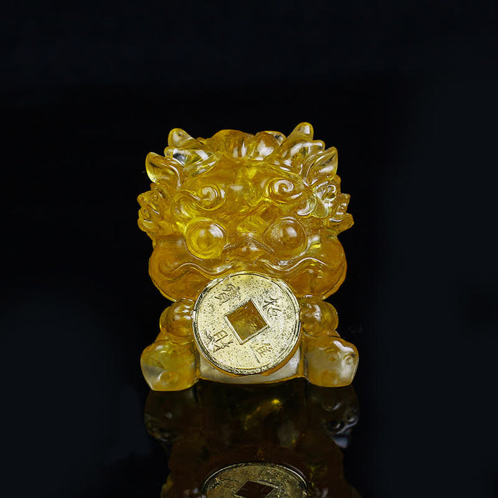 Buddha Stones hechas a mano, moneda de oro PiXiu, cristal Fengshui, energía, fortuna, decoración del hogar