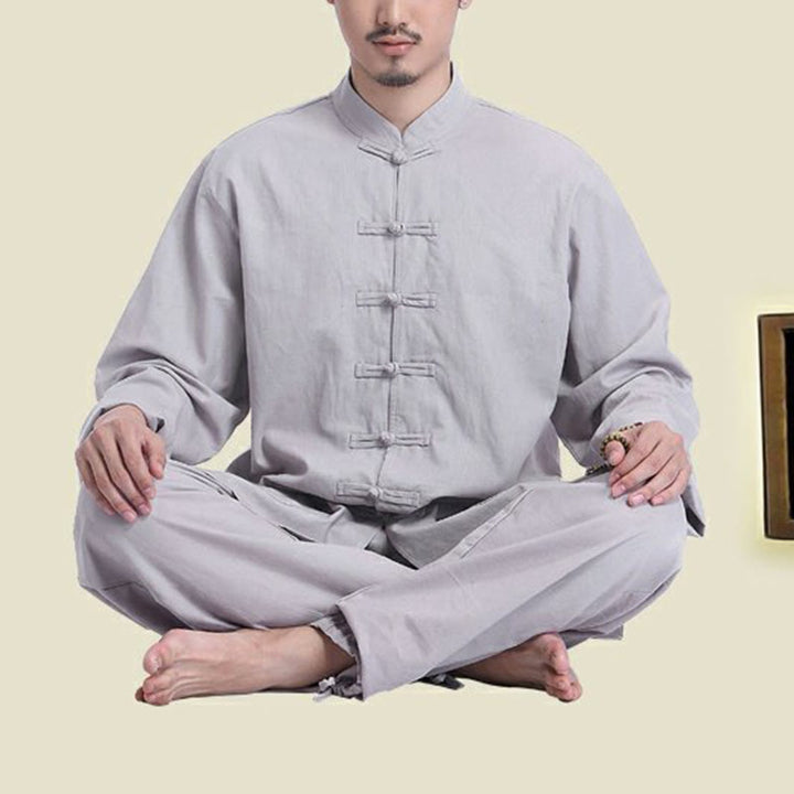 Conjunto de ropa para hombre, diseño de botones de rana china, Buddha Stones , meditación, oración, algodón, lino, espiritual, Zen, práctica de Yoga - image 3