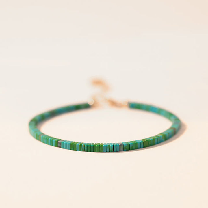 Pulsera de cadena de fuerza de amistad con cuentas turquesas
