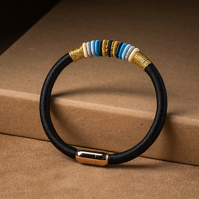 Pulsera trenzada con hebilla magnética hecha a mano con nudo King Kong tibetano de Buddha Stones